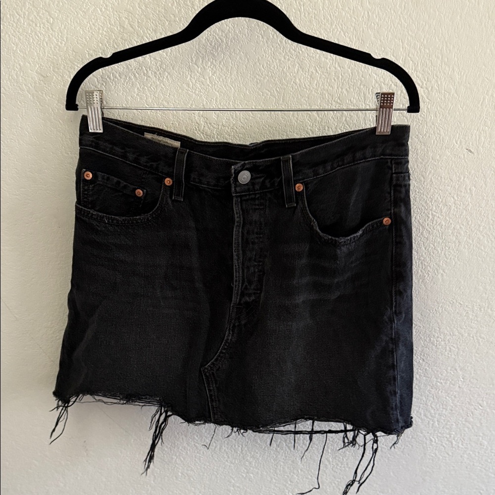 Levi's Black Distressed Mini Skirt
